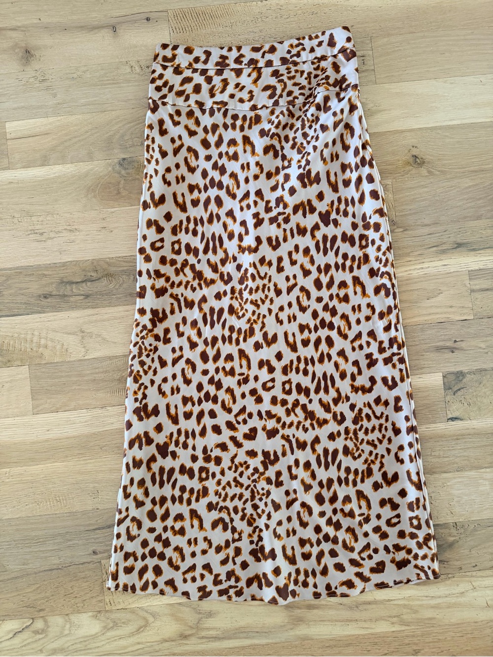Free People Leopard Print Maxi Skirt in Cream and Brown